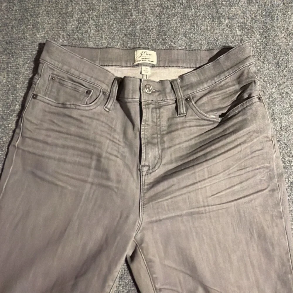 J Crew Denim Jeans Womens Size 30 Gray Lookout High Rise Skinny Stretch
